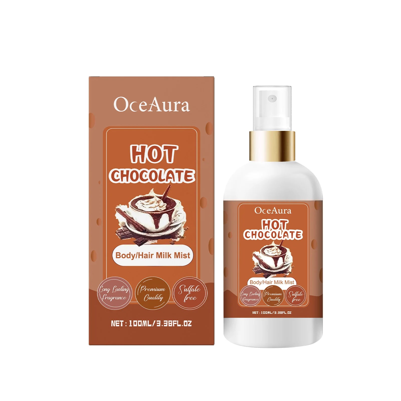 OceAura Body Milk Mist Strawberry Long Lasting Hydration Moisturizer Skin Brightening Products Smoothing Hair Perfume Spray 100g