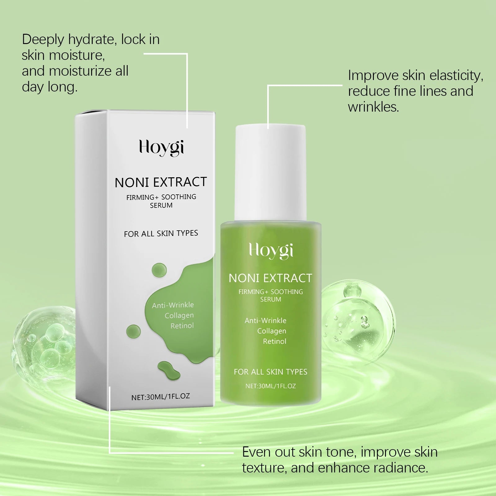 Retinol Serum Noni Fruit Essence Nourishing Brightening & Plumping Moisturizing Firming Smoothing Soothing Facial Skin Care Halalzen
