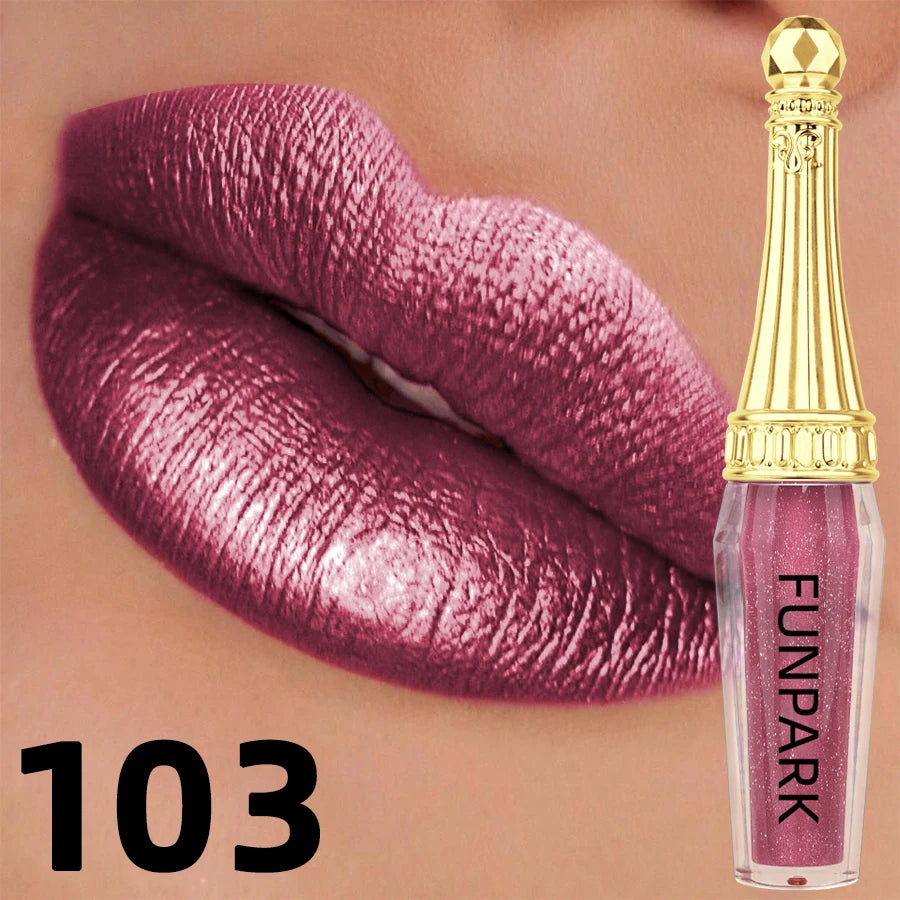 10 Colors Metallic Lip Gloss Long Lasting Liquid Lipstick Pearl Glitter High Pigment Lip Tint Korean Makeup Gifts Lip Oil Cosmet