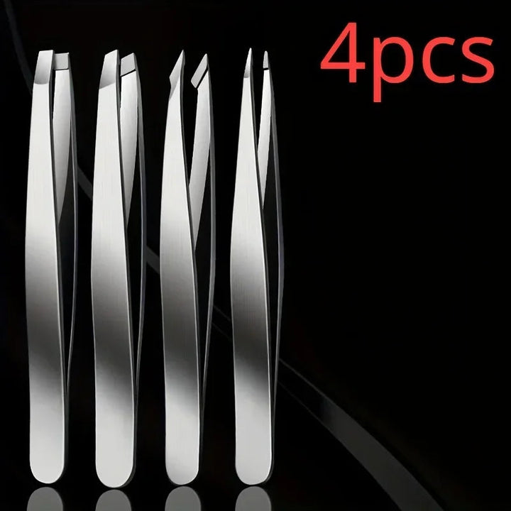 4pcs Set Professional Tweezers Set Perfect For Eyebrow Hair Removal Splinter Very Effortless and Relaxed to Remove Halalzen