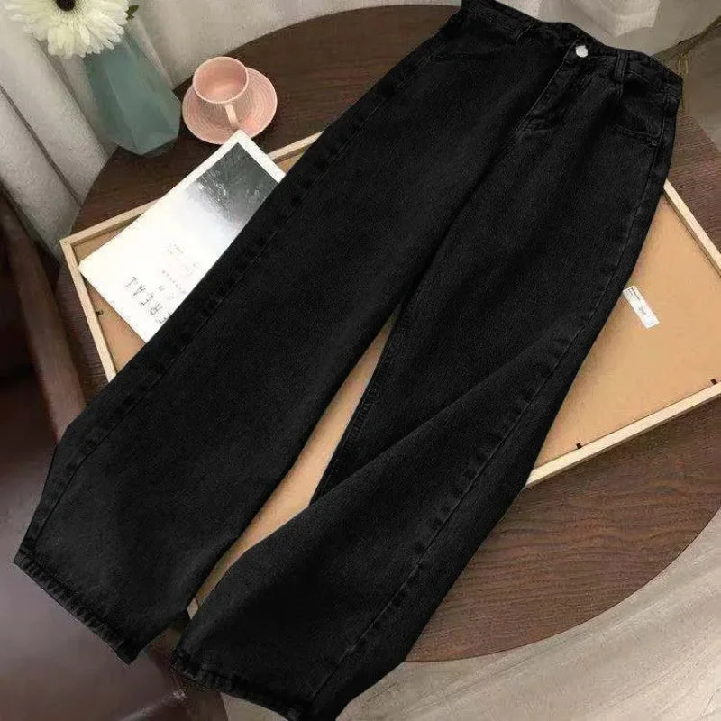Jeans for Women Autumn Winter New Style High Waist Loose Straight Draped Wide-leg Floor-sweeping Pants