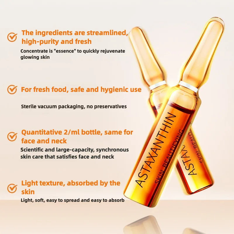 Astaxanthin Anti Wrinkle Facial Ampoules Sets Remove Dark Spots Melanin Brighten Shrink Pores Moisturizing Fade Fine Lines 28pcs Halalzen