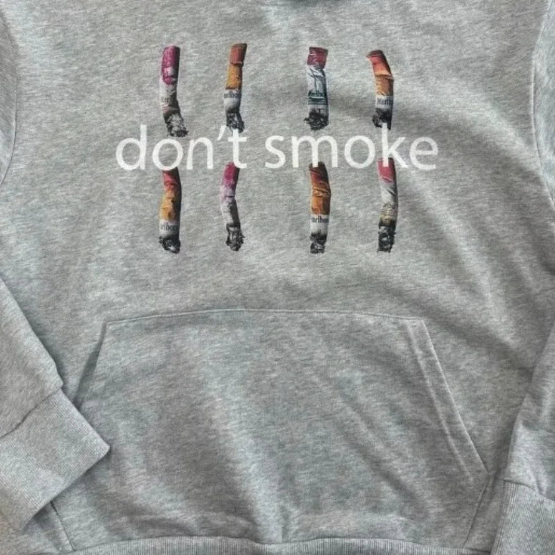 2025 new retro letter printing Y2K street grey sweatshirt hoodie men and women fashion classic hip hop loose personality top