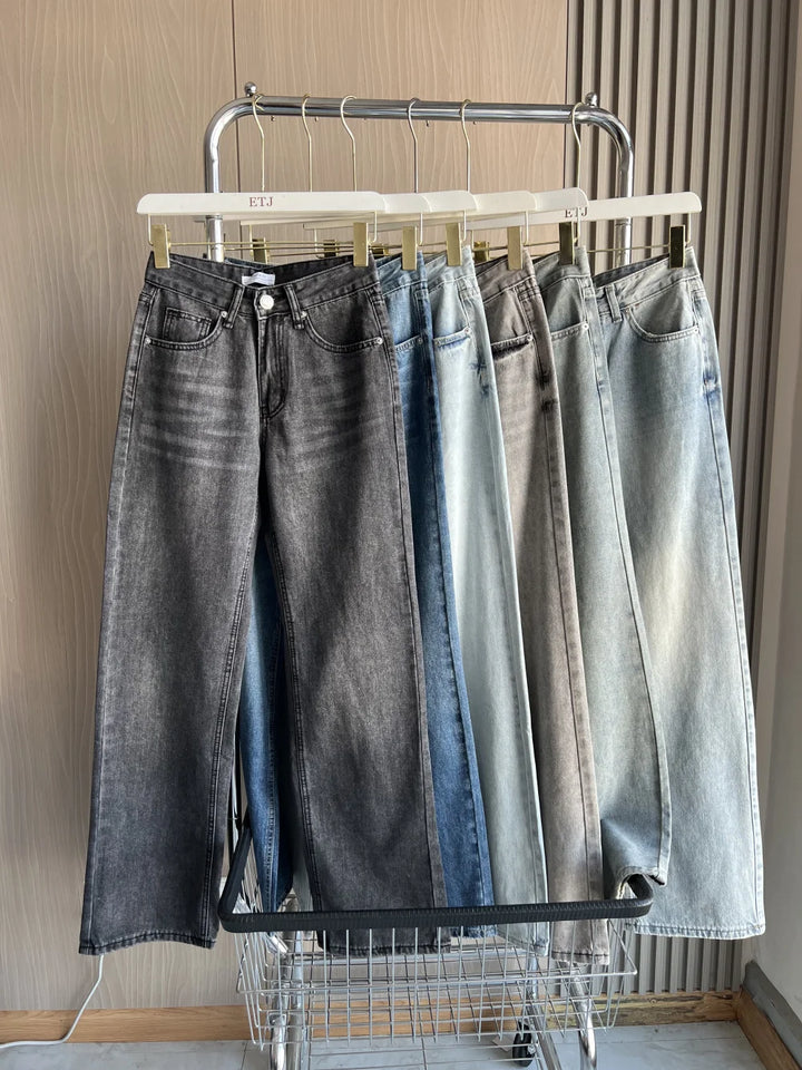 Z1975 straight height waist long jeans 2025 traf Autumn/Winter New Wash Product y2k Classic  Jeans for women