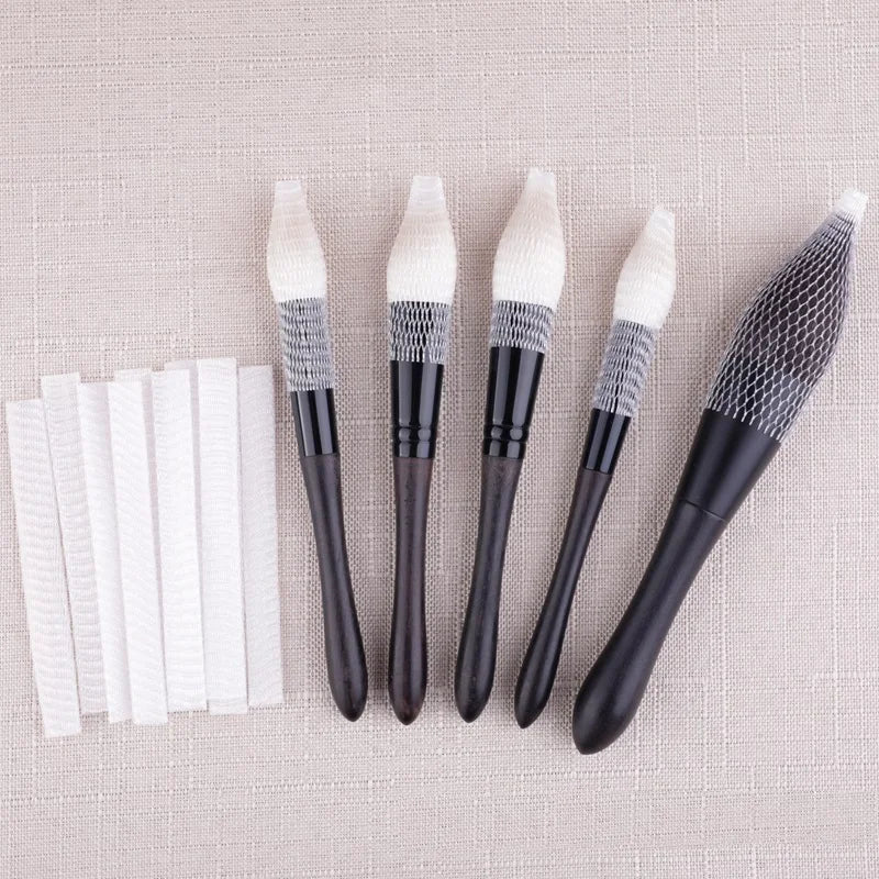 20/50PCS Makeup Brush Protective Mesh Cover Bristle Mesh Sleeve Bouquet Mesh Cover Makeup Brush Anti-frill Protective Net Halalzen