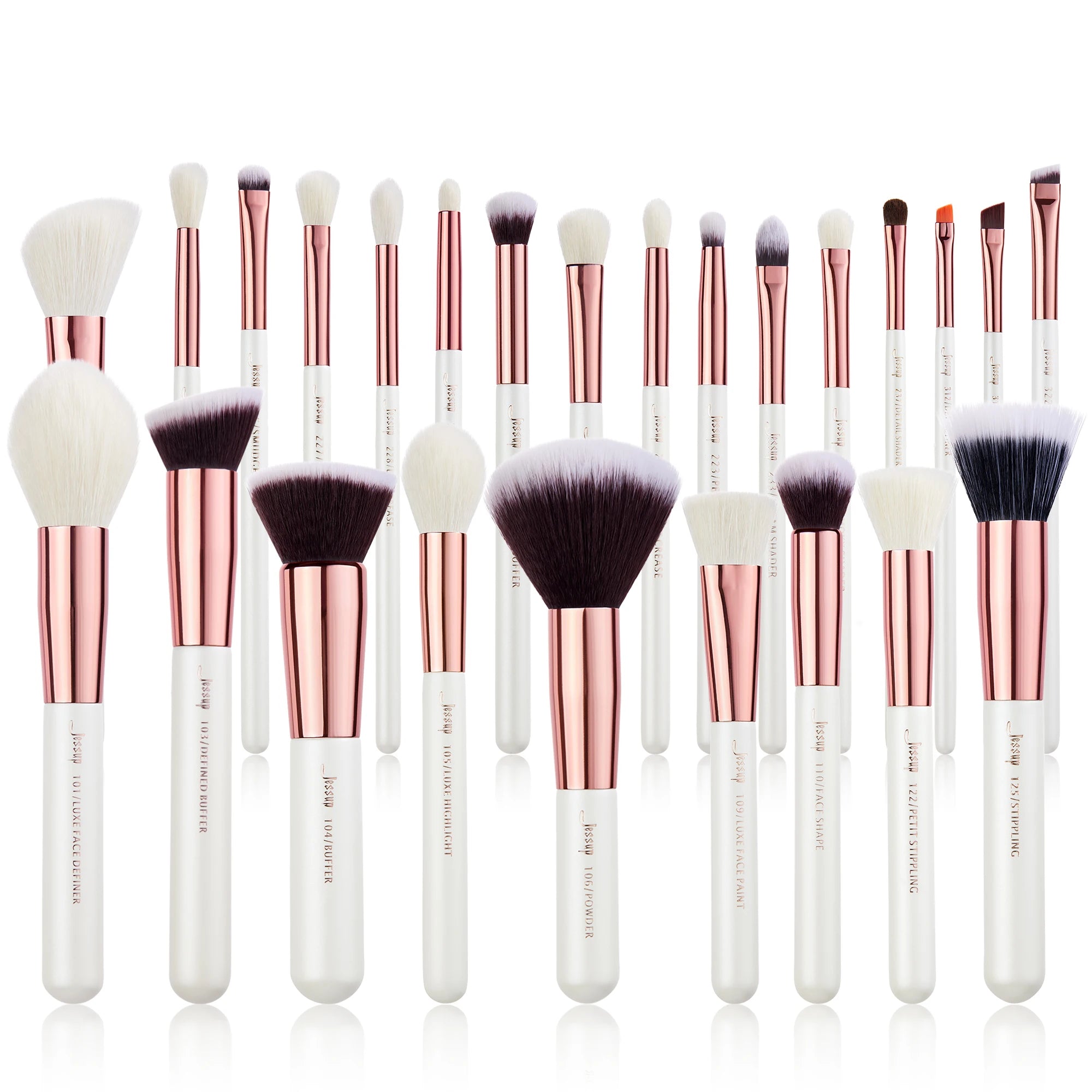 Jessup Makeup Brushes 15-25pcs Make Up Brush Set Professional Natural Synthetic Foundation Powder Contour Blending Eyeshadow