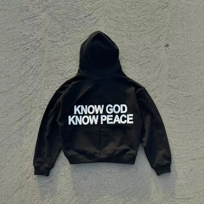 American retro y2k Gothic hip-hop high street letter print pattern long-sleeved pullover hoodie, loose top for autumn and winter