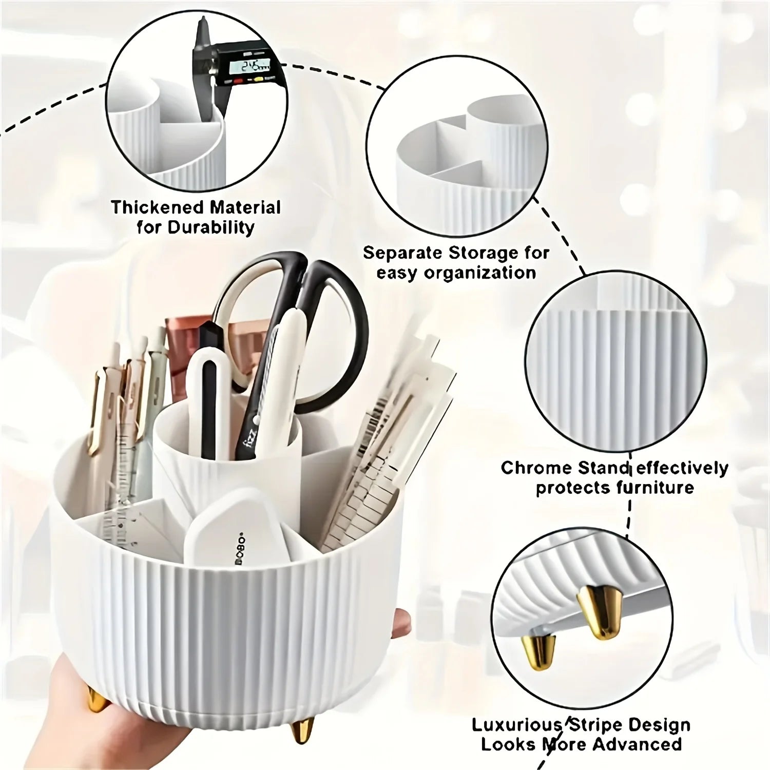 Rotating Makeup Storage Box - Makeup Storage Container, Suitable for Brushes, Lipsticks, and Skin Care Products
