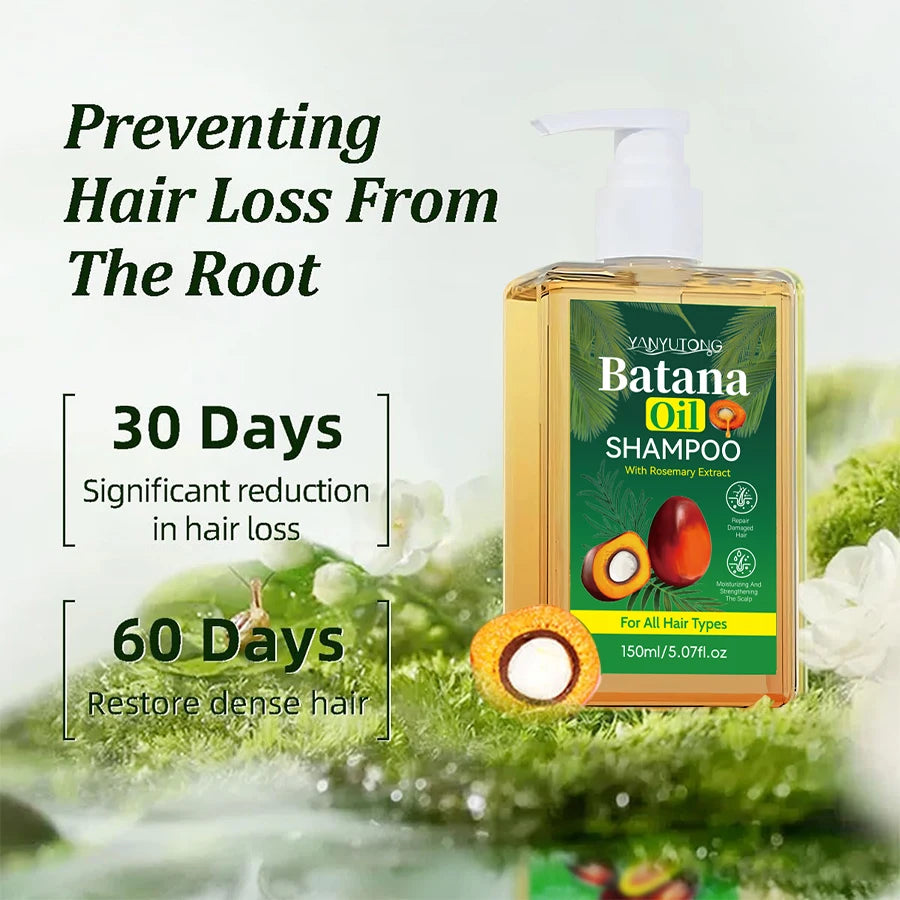 Organic Nourishing Batana Oil Shampoo & Conditioner Set for Damaged Hair, Strengthens, Prevents Hair Loss, and Controls Dandruff