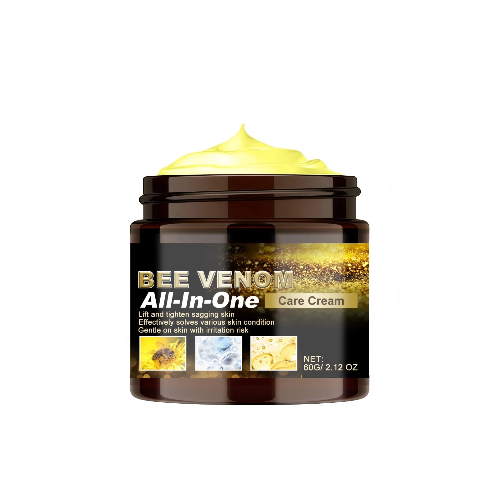 Bee Venom Wrinkle Removal Cream Tighten Skin Elasticity Enhancement Deep Hydration All in One Tea Tree Oil Body Moisturizer 60g