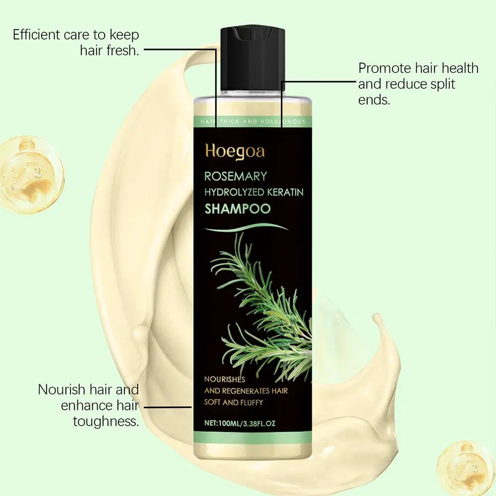 1/2PCs Rosemary Hair Growth Shampoo Thickening Hydrolyzed Keratin Dry Frizzy Damaged Repair Moisturizing Scalp Cleaning Shampoo