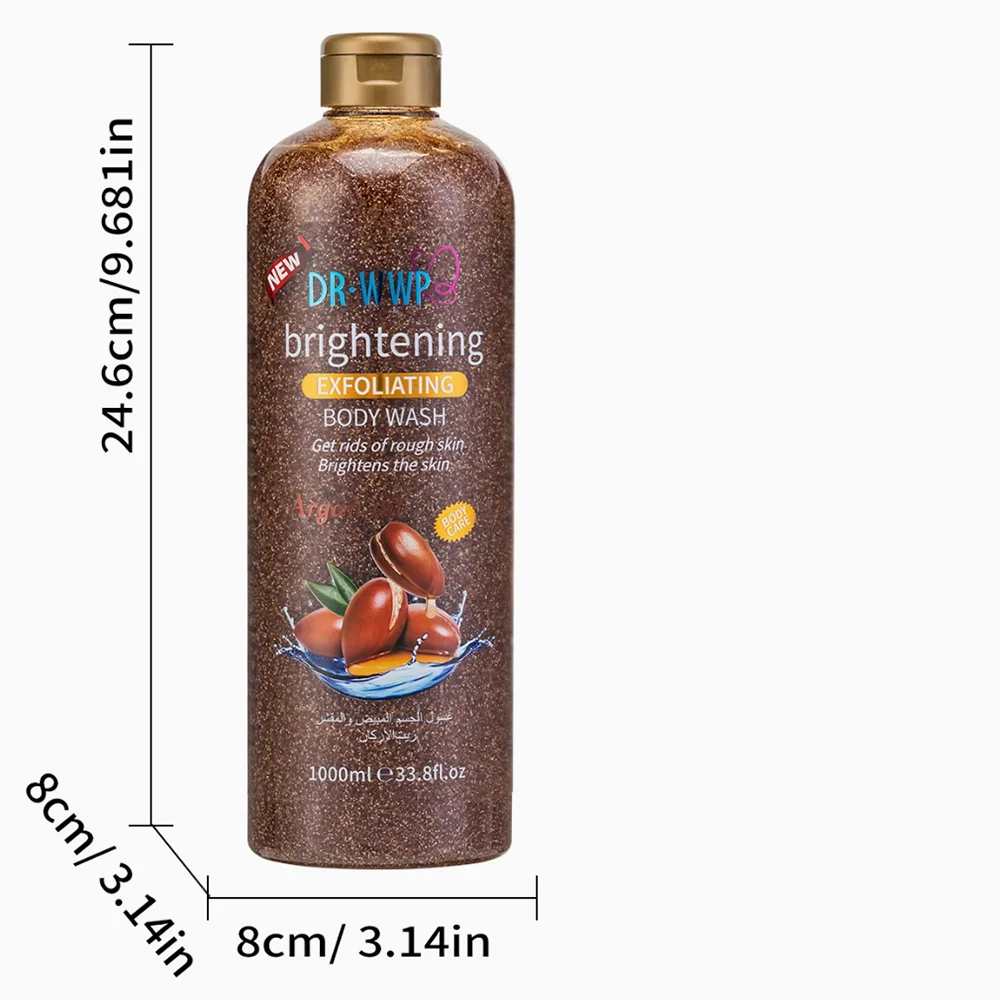 1000ml Kojic Acid Shower Gel Deep Cleansing Brighten Skin Body Wash Skin Whitening Exfoliator Body Care Moisturizing Skincare