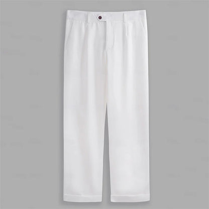 Men s  Fit Dress Pants Solid Color Flat Front Trousers Classic Business Casual Suit Pants Modern Formal Wear Hemmed Bottoms