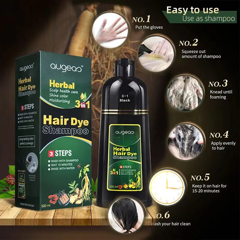 3/5 PCS Hair Dye Shampoo Natural Herbal Plant Fast Dye White Grey Removal Long-lasting Hair Color Products Hair Shampoo 30 ml