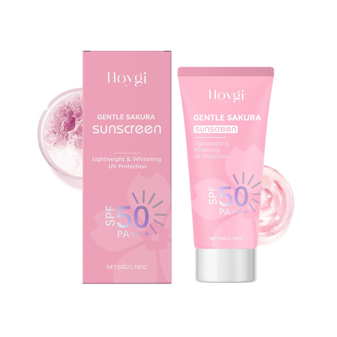 Cherry Blossom Sunscreen Cream Spf 50+ Long-Lasting Anti UV Anti-Aging Anti Oxidant Oil Control Non-greasy Waterproof Sunblock Halalzen