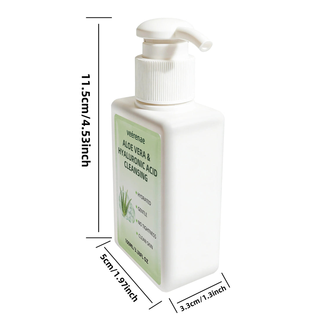 ALOE VERA HYALURONIC ACID CLEANSING | Gentle Deep Pore Moisturizing Face Wash | All Skin Types | Daily Morning & Night Use Halalzen