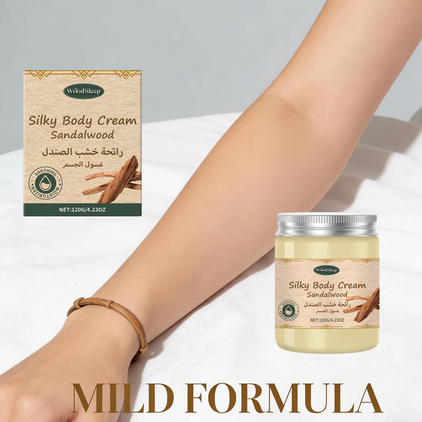 Sandalwood Body Cream Long Lasting Moisturizing Soothing Dryness Brighting Skin Body Lotion Hydrating Smoothing Soft Skin Care
