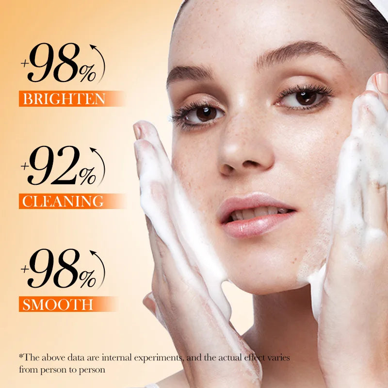 SADOER Vitamin C  Facial Cleanser Face Wash Foam Cleanser Deep Cleansing Moisturizing Whitenting Hydrating Skin Care Halalzen