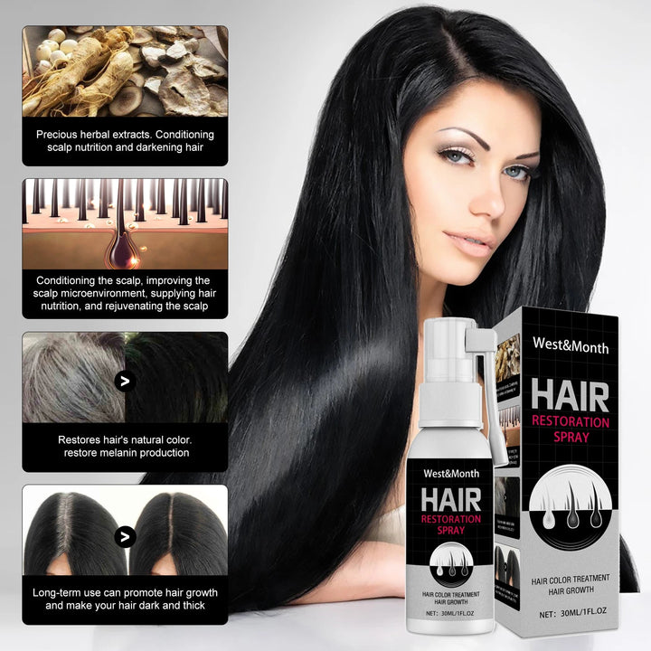 Herbal Extract Hair Spray Polygonum Multiflorum Gentle Nourish Scalp Restore Healthy White Grey Back To Black Scalp Conditioner Halalzen