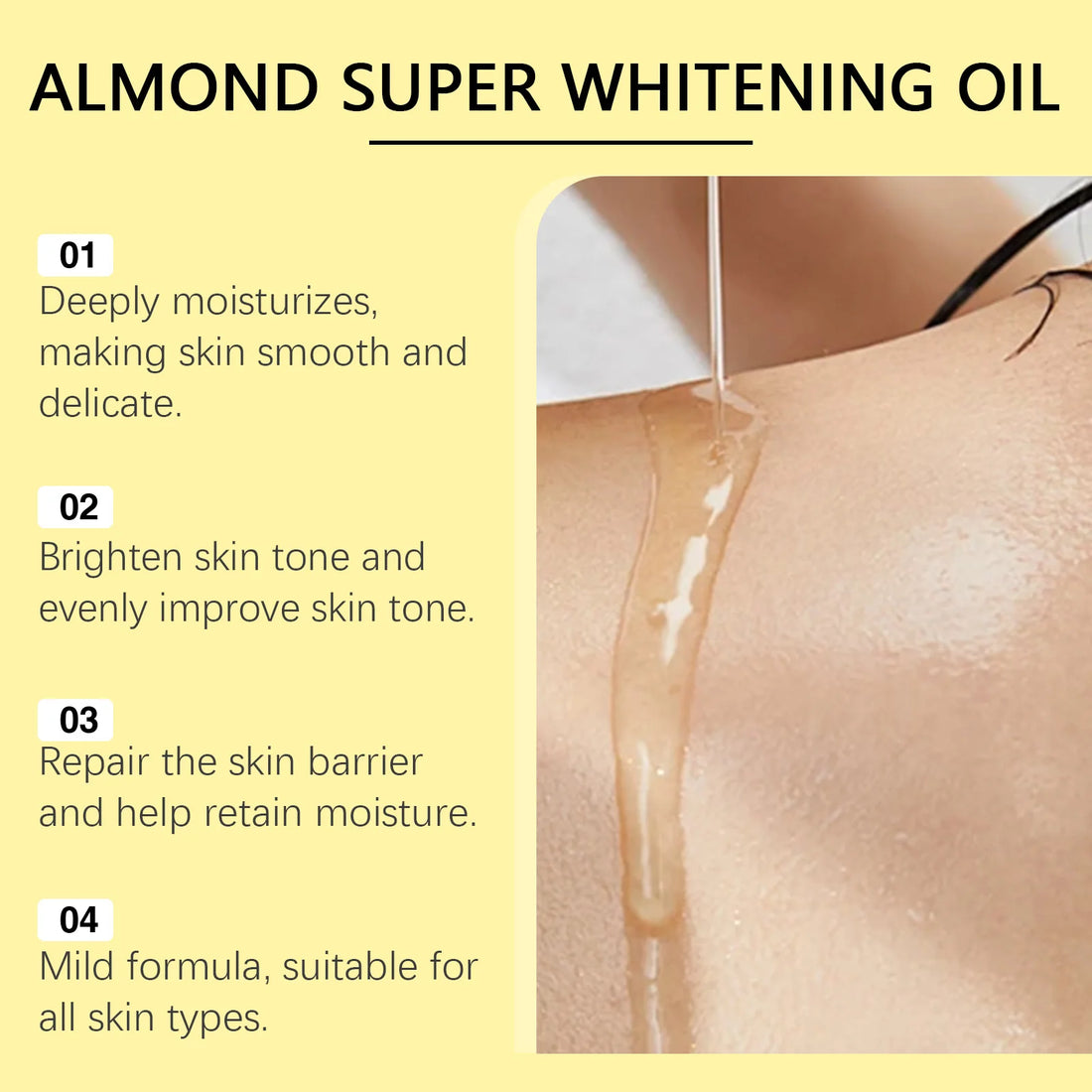 Sweet Almond Body Brightening Oil Brightening Deep Care Skin Softening&Firming Daily Moisturizing And Moisturizing Skin Body Oil