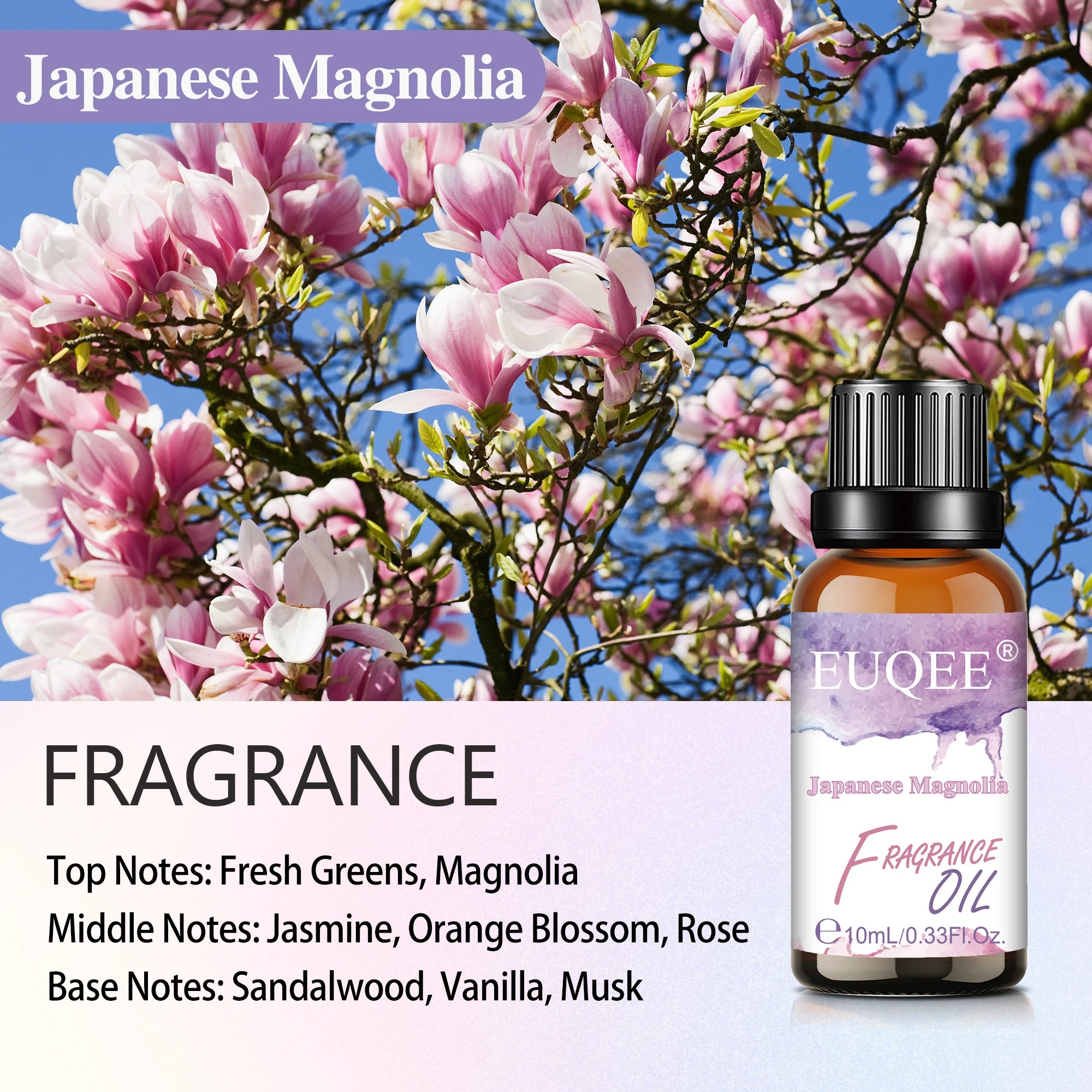 EUQEE 10ml 30ml 100ml Blend Essential Oil White Musk Baby Powder Almond & Vanilla Fragrance Oil for Diffuser Making Candle