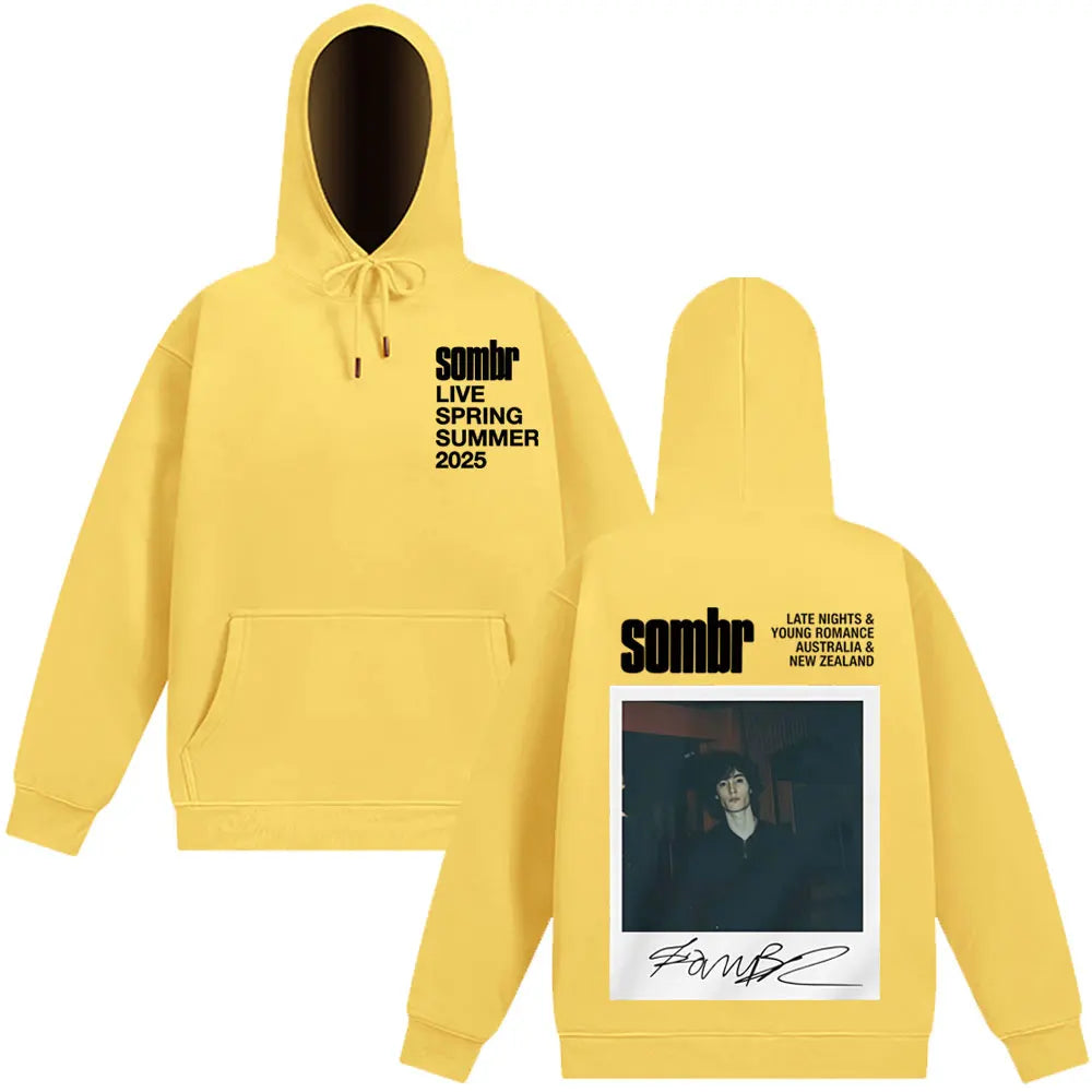 Sombr The Late Nights & Young Romance Tour 2025 Sweatshirt Men Women Fashion Hoodie Long-sleeved Thick Casual Oversized Pullover