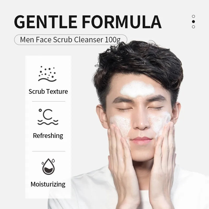 LAIKOU Men Facial Cleanser Moisturizing Oil control Exfoliating Acne Prone Skin Blackhead Remover Facial Cleanser 50g Halalzen