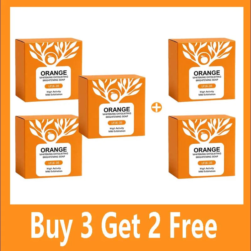 100g Orange Enzymes Mild Exfoliating Brightening Soap Bar,Face Body Gentle Cleansing Hydrating Moisturizing,Smooth Tender Skin Halalzen