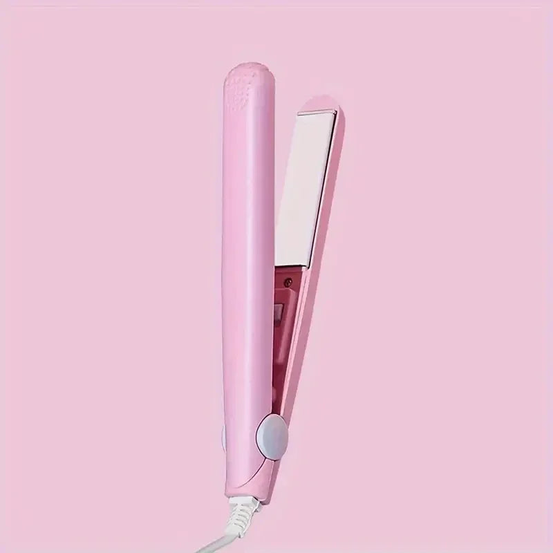 Europlug Mini Quick-Heating Hair Straightener—Multi-color plywood，Dual-use for straight and curly hair，Can be styled as bangs Halalzen