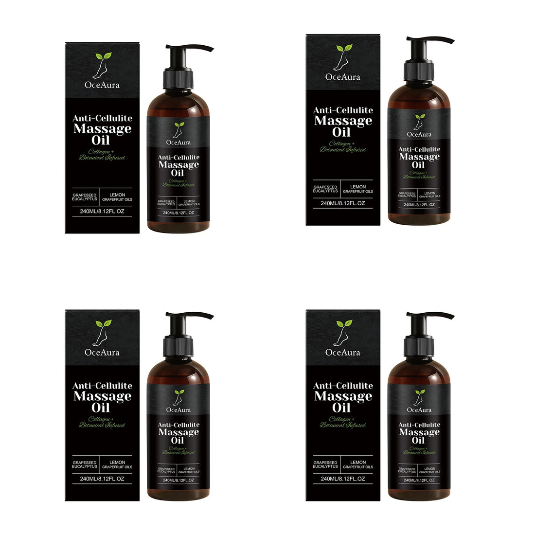 Collagen Anti-Cellulite Massage Oil Abdomen Thigh Firming Nourishing Dry Skin Glowing Soothing Revitalizing Tightening Body Oil