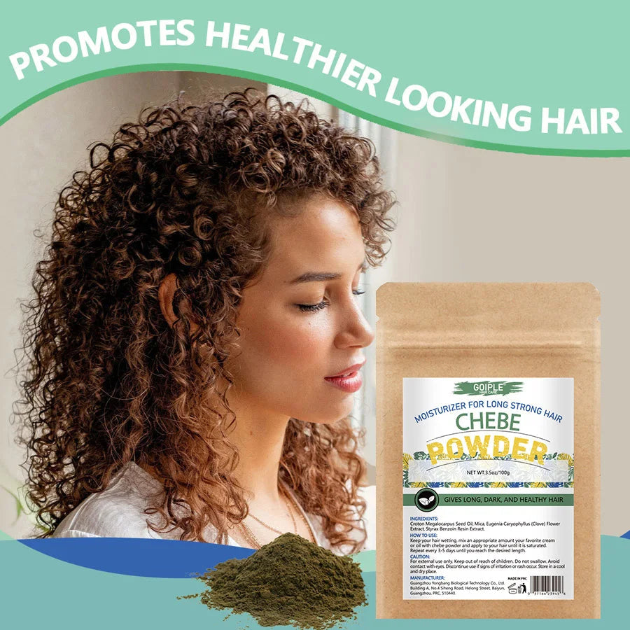 GOIPLE Chebe Powder-Contains Natural Ingredients Promotes Strong and Healthy Hair Strengthens & Thickens Formulated for Dry Hair Halalzen