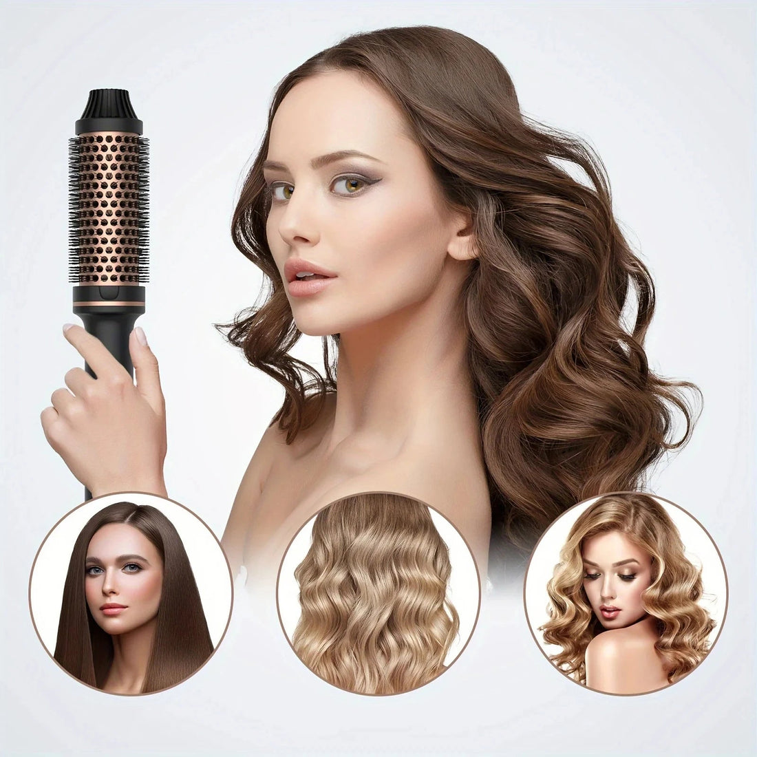 Valentine Gift Hair Curler Straightener Electric Hair Brushes Hot Comb Professional Curling Iron Heated Anti-Scald Thermal Brush Halalzen