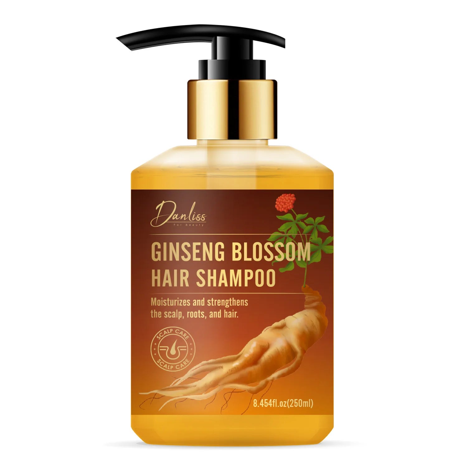 Ginseng Flower Shampoo Deeply Nourishes Hair, Promotes Hair Growth and Strengthens Hair Roots. Ginseng Flower Shampoo 500ml