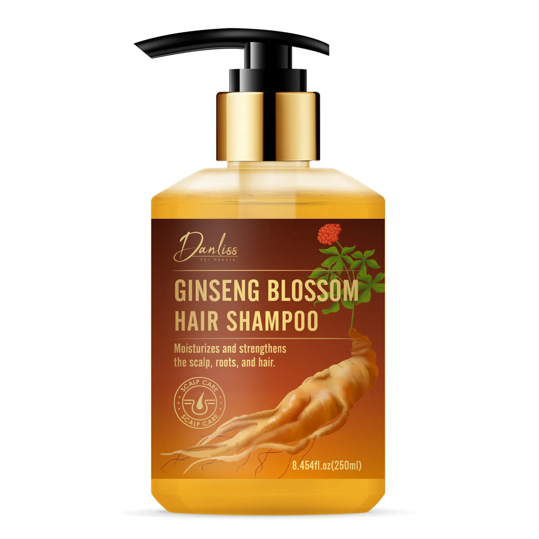 Ginseng Flower Shampoo Deeply Nourishes Hair, Promotes Hair Growth and Strengthens Hair Roots. Ginseng Flower Shampoo 500ml