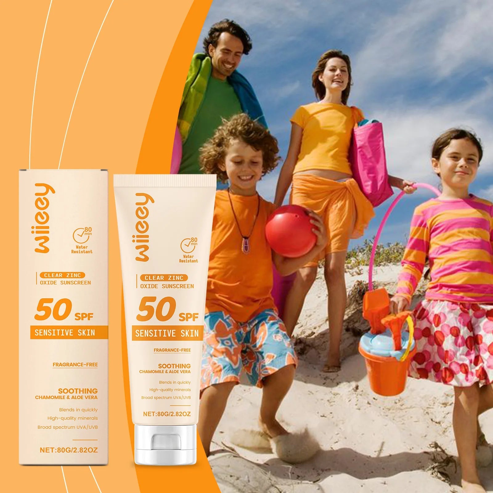 SPF 50+ Children Mild Sunscreen Cream Not Irritating Prevent UVA/UVB Sunburn Refresh Moisturize Nourish Children Sunscreen Cream Halalzen