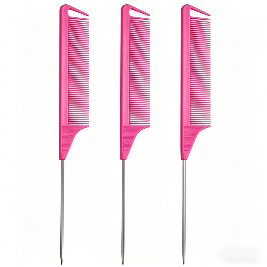 Pro Pointed Tail Salon Hairdressing Hair Styling Anti-static Comb Hair Brush Steel Needle Pin Rat Tail Combs Barber Accessories