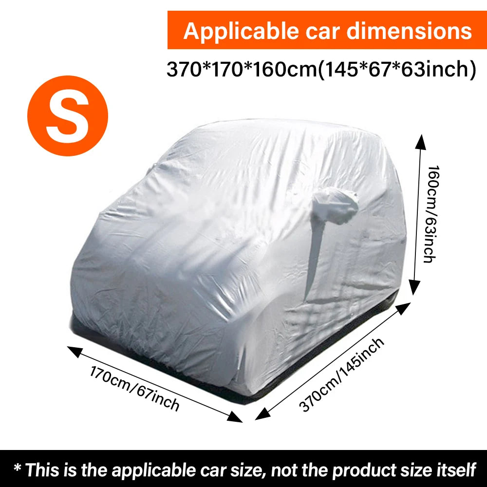 Car Cover Sun UV Protection Car Body Sun Rain Dustproof Waterproof Cover S/M/L/XL/XXL Car Covers Smart Outdoor Full Universal