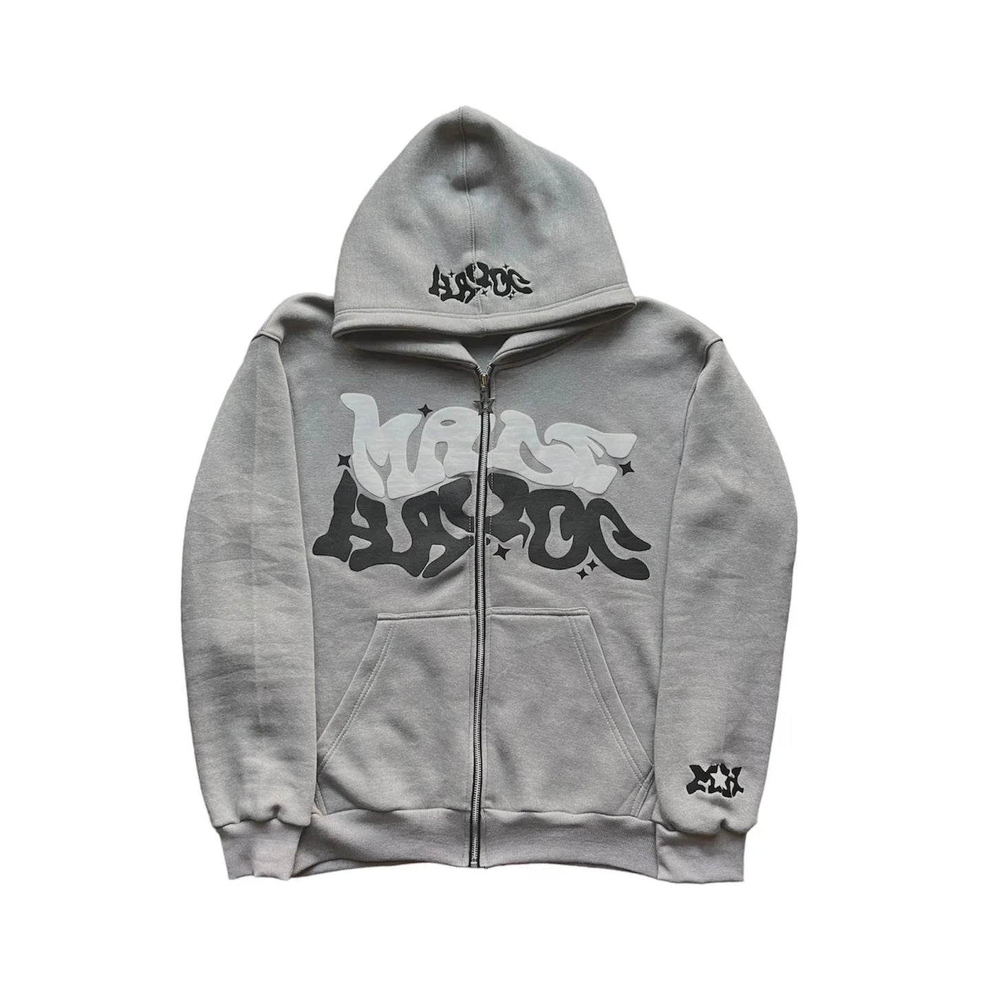 American retro star and letter printed zipper hoodie for men and women Y2K Spring and Autumn cardigan jacket