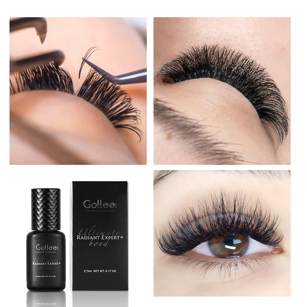Gollee 0.5s Fast Dry Lash Extension Glue Professional Lash Adhesive Lasting 6-8 Weeks Waterproof Grafting Eyelash Super Bonder