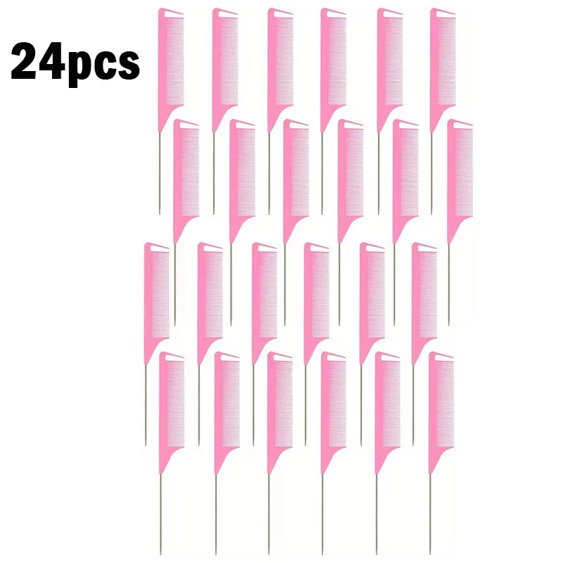 6/12/24Pcs Professional Hair Comb Heat Resistant Medium Cutting Carbon Comb Salon Antistatic Barber Styling Brush Tools Halalzen