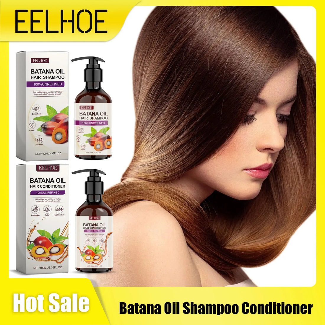 Shampoo And Conditioner Sets Batana Oil For Hair Deep Moisturizing Repair Damaged Hair Treatment Anti Hair Loss Cleansing Care Halalzen
