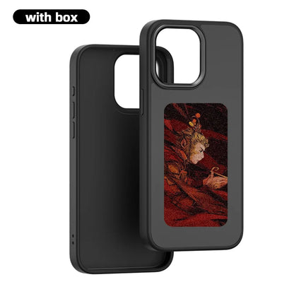 NFC 4 Color Phone Case For iPhone 15 14 13 Pro Max DIY Personalized Custom Cases E ink Screen Phone Cover Protection Cartoon
