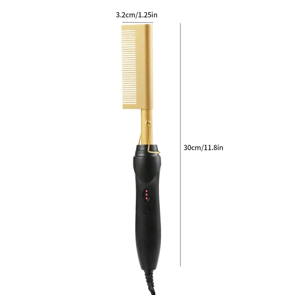 Hot Comb Hair Straightener Brush Hot Comb Pressing Electric Heat Electric Hair Brushes Styling Tools Cepillo Alisador De Cabello Halalzen