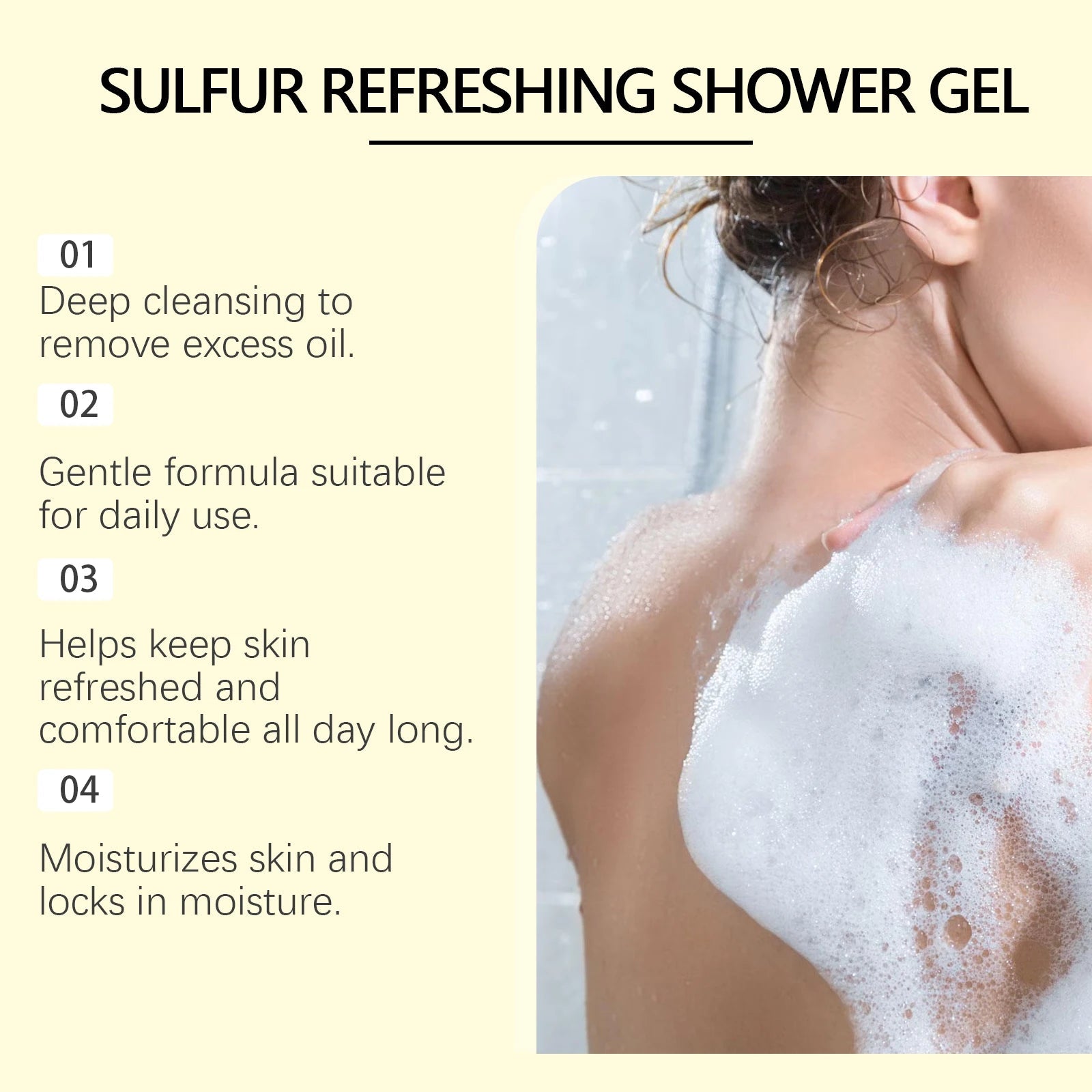 Sulfur Shampoo Shower Gel Set Deep Cleaning Scalp Remove Dandruff Nourishing Oil Control Moisturizing Dry Skin Smooth Body Wash Halalzen