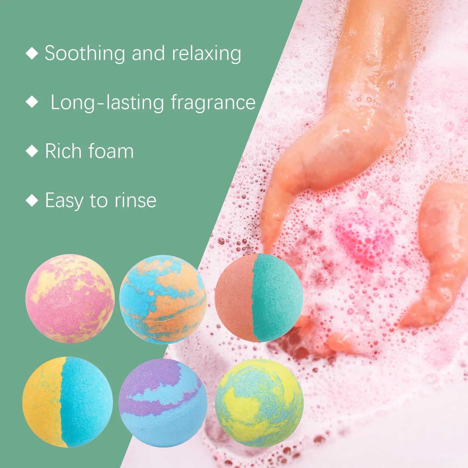 Christmas Colorful Bath Balls Foot Spa Deep Moisturizing Skin Relaxing Reduce Dryness Kids Gifts Bubble Rosemary Bath Ball Bombs Halalzen