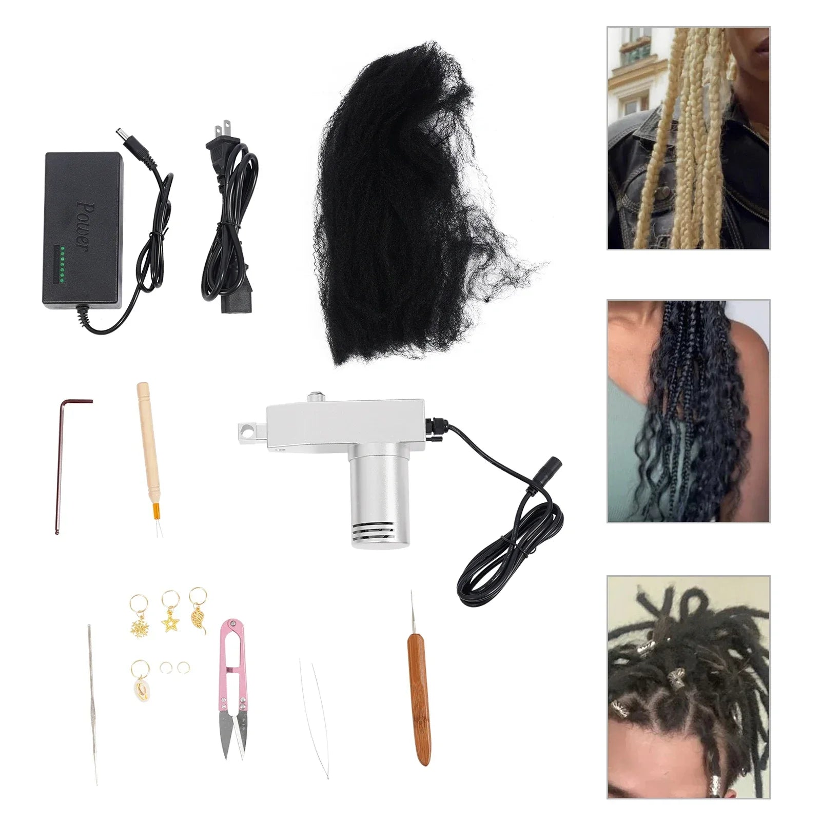 110V 96W 7 Speeds Adjustable Dreadlocks Machine Portable Dreadlocks Maker Automatic Silver Dreadlocks Maker Halalzen