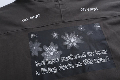 Winter CAVEMPT Hoodies Fashion Street Flower Letter Logo Print Black Hoody Oversized Casual Loose Men Women Hooded Sweatshirts