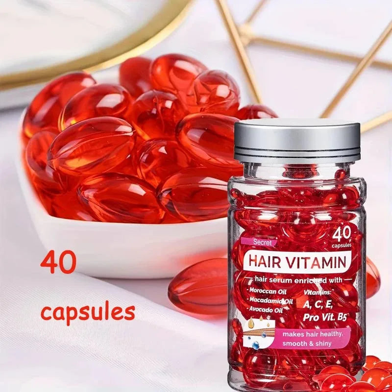 Moroccan Agam Vitamin Oil Hair Care Essence Damaged Nutrition Repair Hair Splitting Improvement Treatment Products 40 Capsules Halalzen