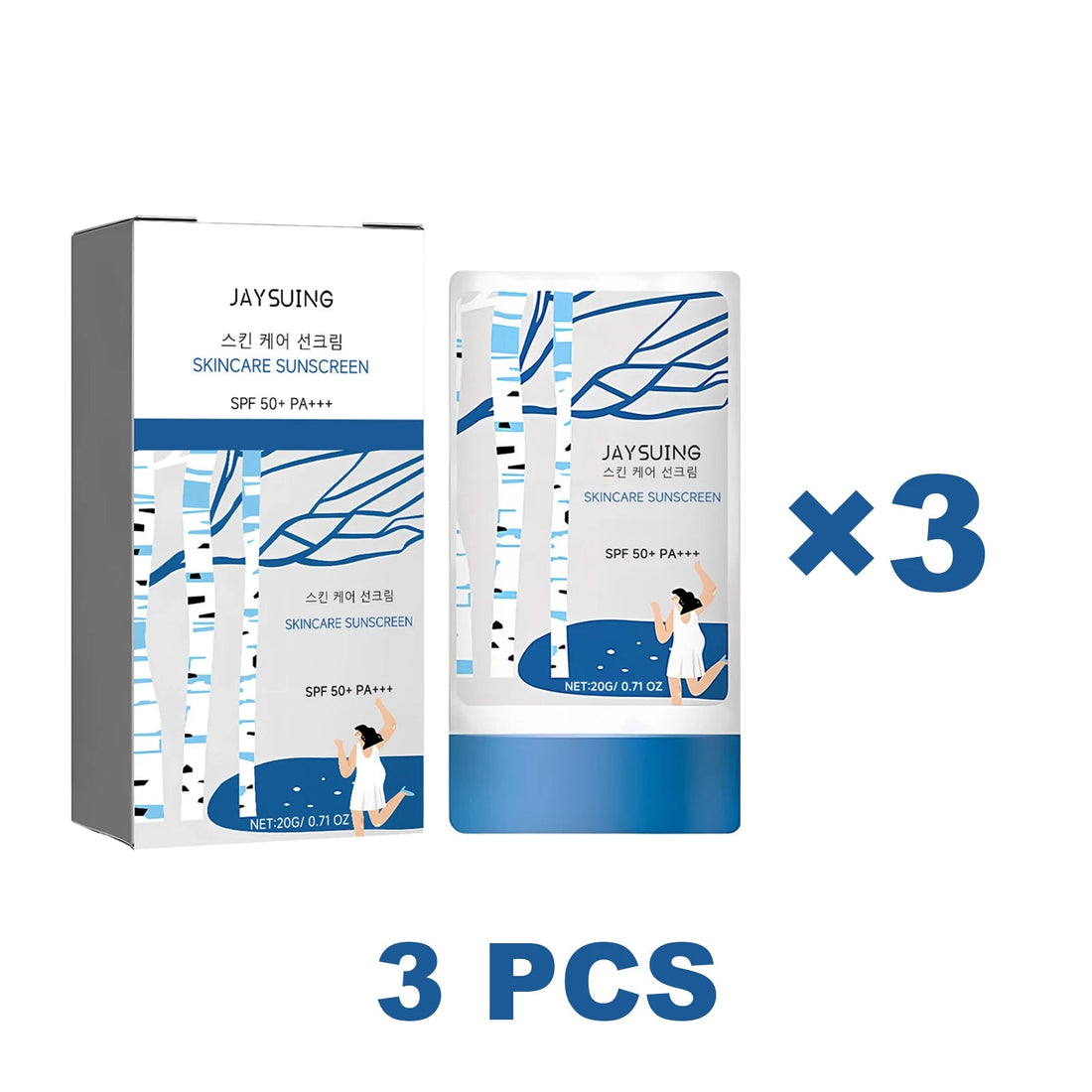 Jaysuing Skincare Sunscreen SPF 50+ Uv Protective Deep Moisturizing Anti Oxidant Non Greasy Waterproof Sunblock Stick Beauty Halalzen