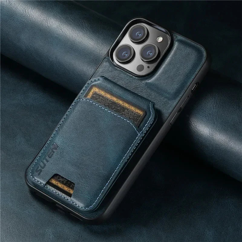 Luxury Wallet Phone Case Card Holder Leather Magnetic Pocket Cover For iPhone 16E 16 15 14 13 12 11 Pro Max Plus XS XR 16ProMax